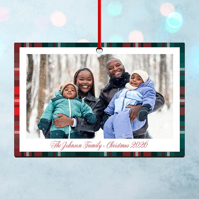 Plaid Elegance Personalized Ornaments