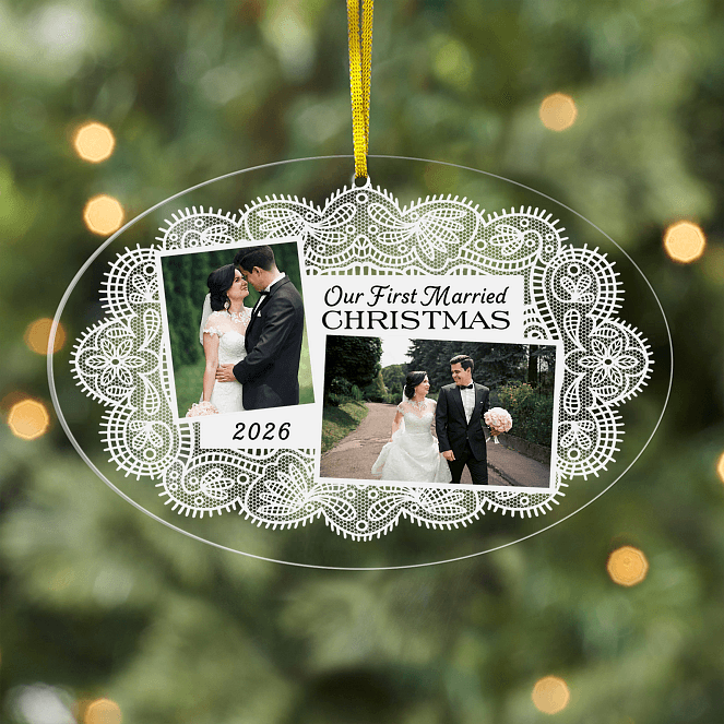 Lace Duo Personalized Ornaments