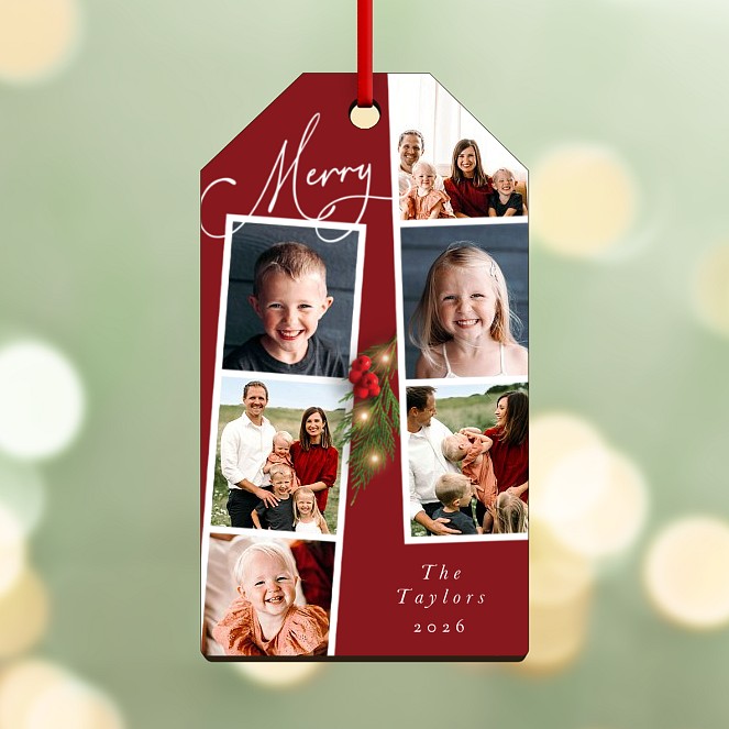 Holly Photostrips Personalized Ornaments