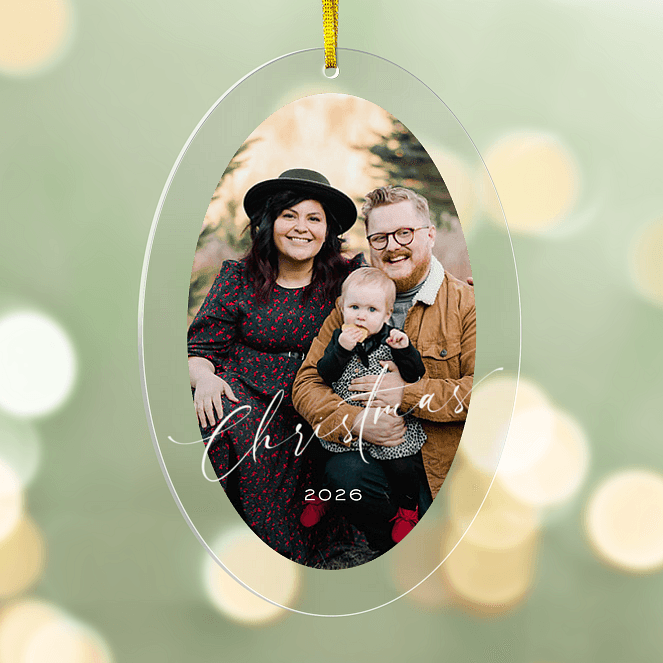 Script Oval Personalized Ornaments