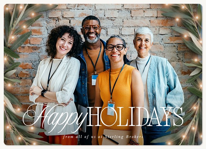 Glowing Holly Holiday & Christmas Magnet Cards