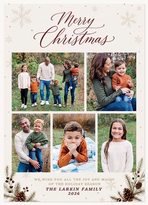 Flurries and Foliage Personalized Holiday Cards