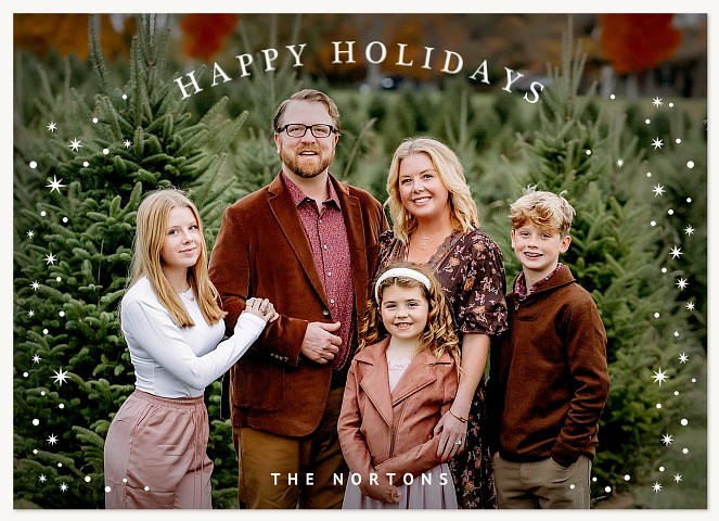 Surrounding Sparkles Personalized Holiday Cards