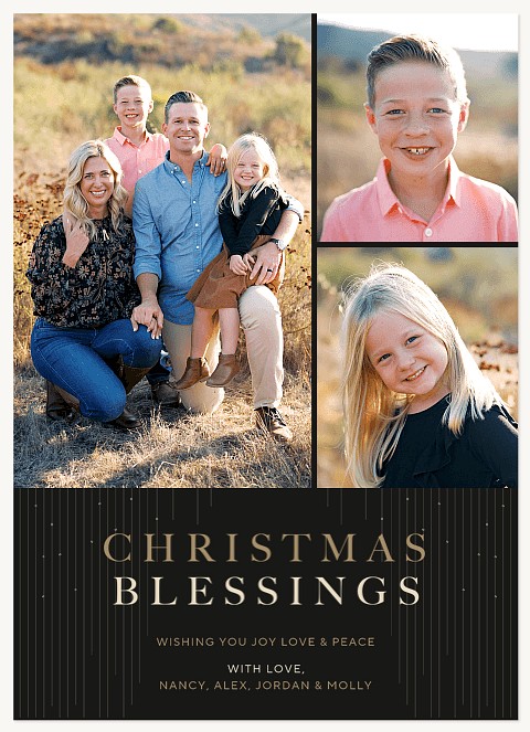 Golden Threads Personalized Holiday Cards