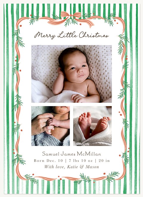 Petite Pine Frame Personalized Holiday Cards