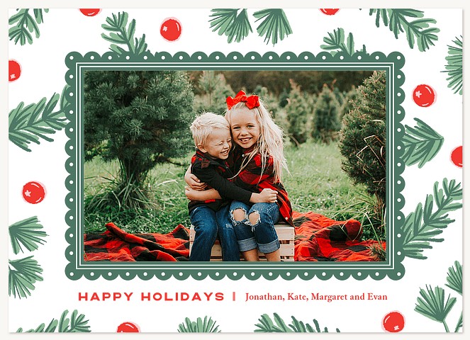 Holiday Forage Raised Gloss Holiday Cards