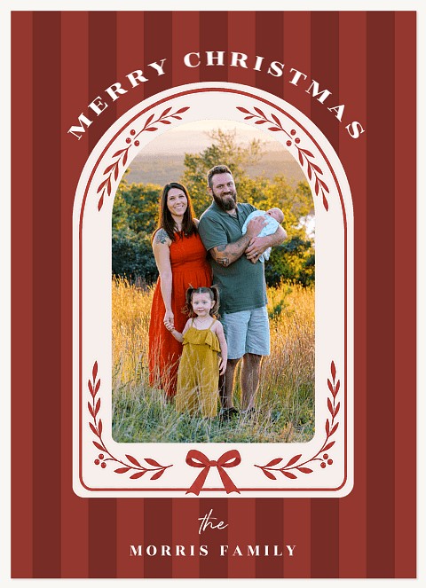 Striped Arch Personalized Holiday Cards