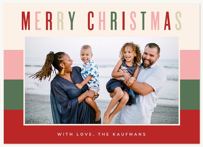 Modern Stripes Personalized Holiday Cards