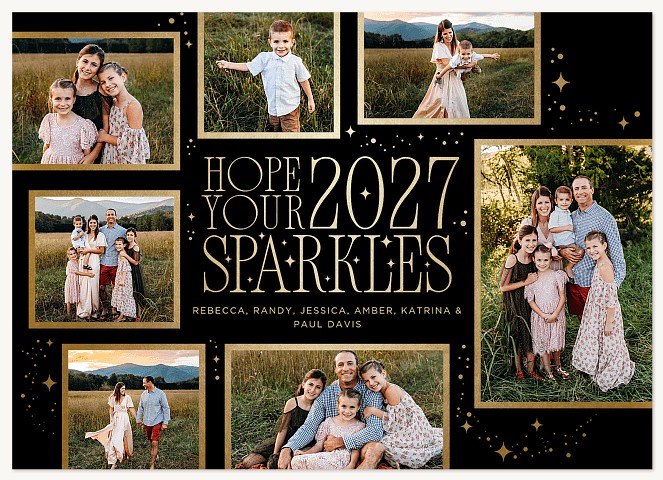 Hopeful Sparkles Personalized Holiday Cards