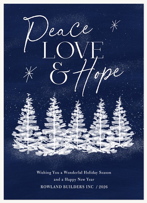 Peaceful Trees Business Holiday Cards