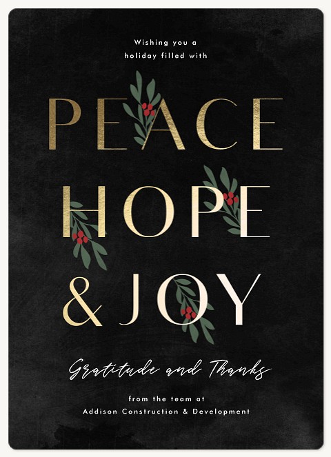 Peace Hope  Joy Holiday & Christmas Magnet Cards