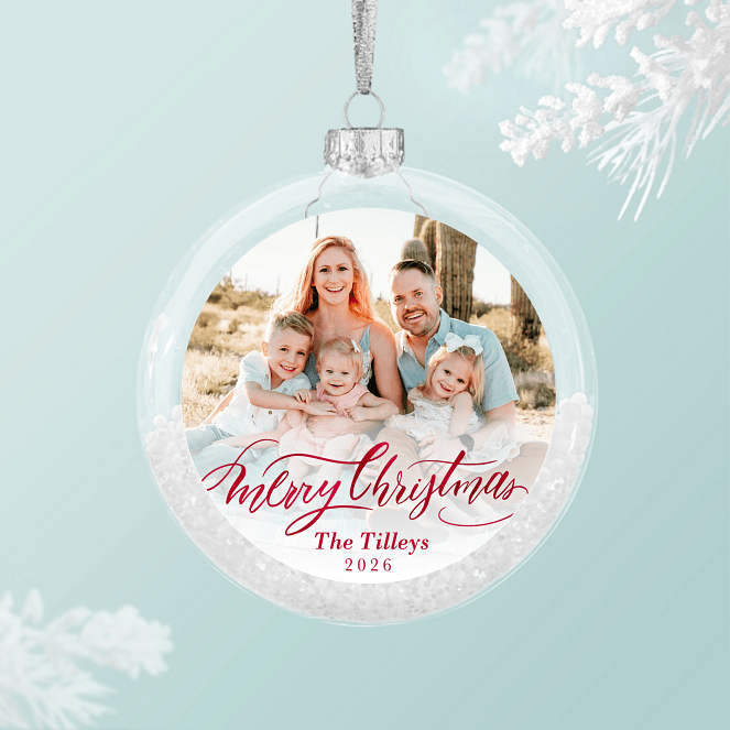 Merry Script Personalized Ornaments