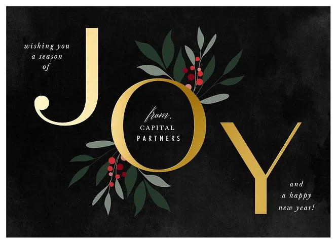 Gilded Joy Business Holiday Cards