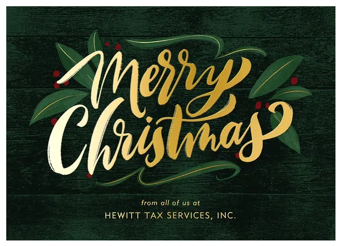 Golden Lettering Business Holiday Cards