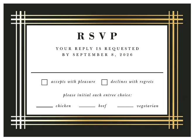 Elegant Frame Wedding RSVP Cards