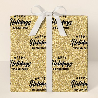 Golden Holiday Wrapping Paper