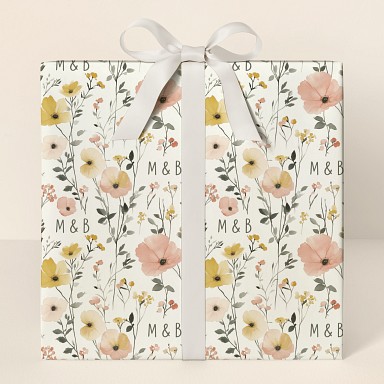 Wildflower Initials Wrapping Paper