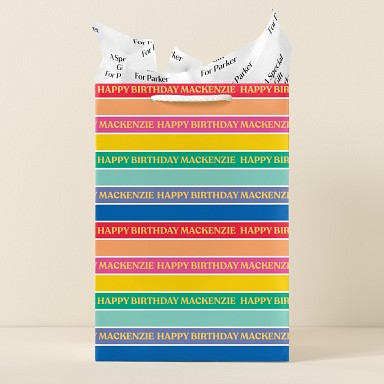 Rainbow Birthday Stripes Gift Bags
