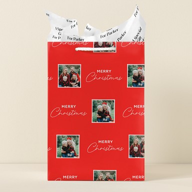 Holiday Photo Squares Gift Bags