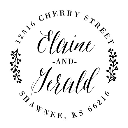 Script and Berries | Custom Rubber Stamps
