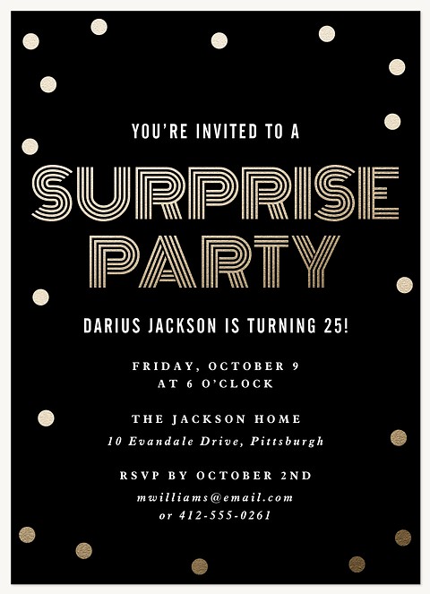 Retro Surprise Adult Birthday Party Invitations