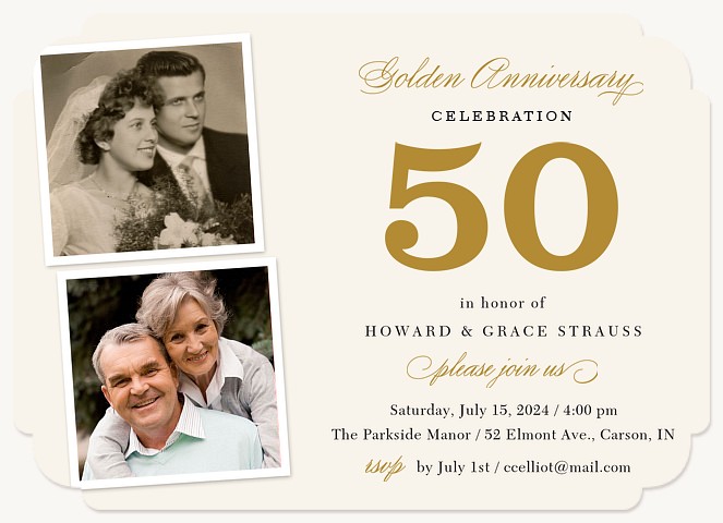 Golden Accomplishment | Wedding Anniversary Invitations