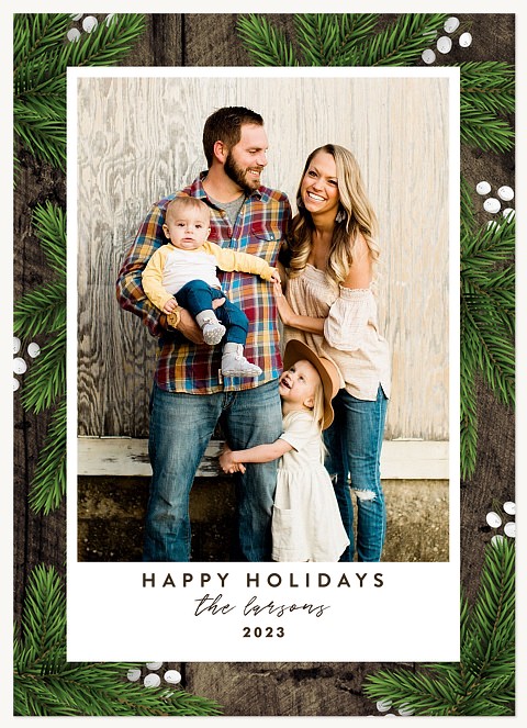 Country Pine Photo Holiday Cards