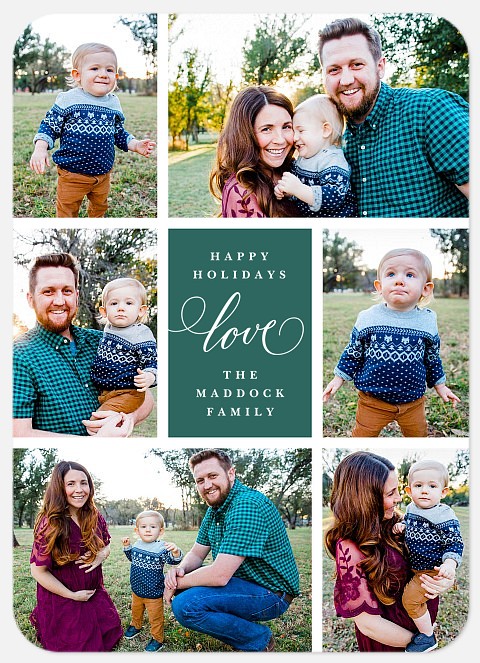 Evergreen Collage Holiday Photo Cards