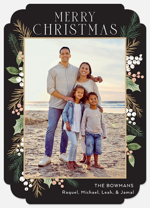 Greenery Frame Holiday Photo Cards
