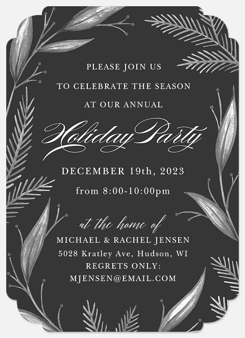 Frosted Boughs Holiday Party Invitations