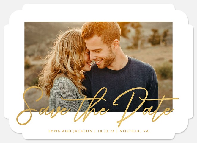 Golden Statement Save the Date Photo Cards