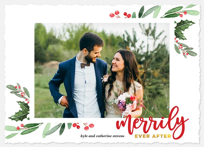 Mistletoe & Holly Holiday Photo Cards