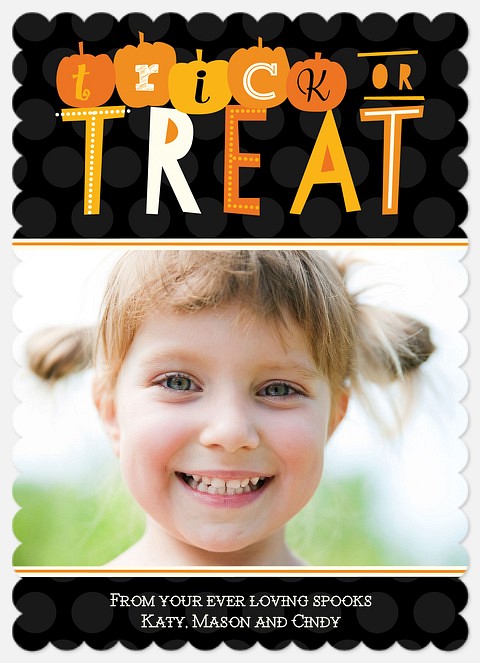 Trick or Treat Halloween Photo Cards
