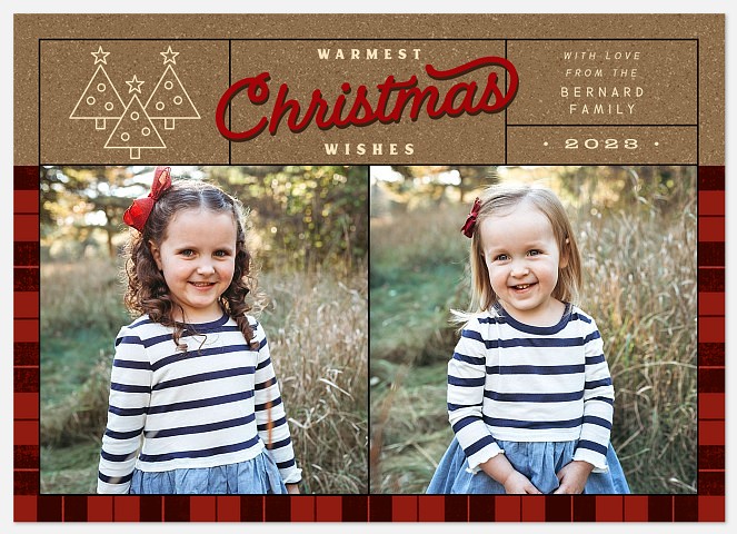 Gingerbread Plaid Holiday Photo Cards