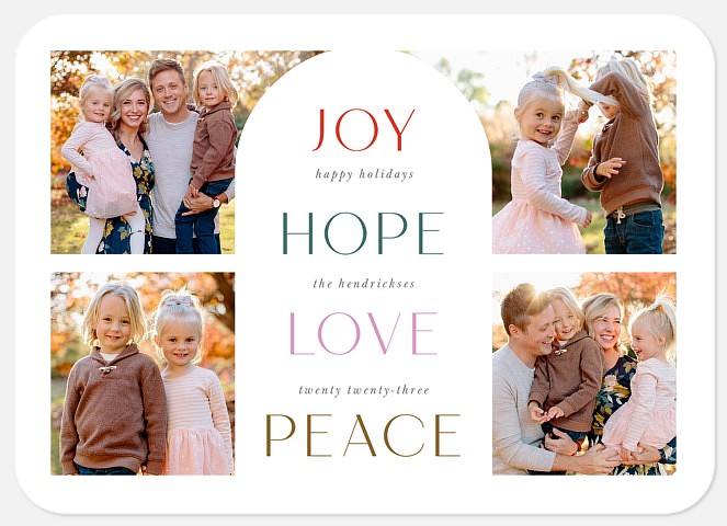 Arching Collage Holiday Photo Cards