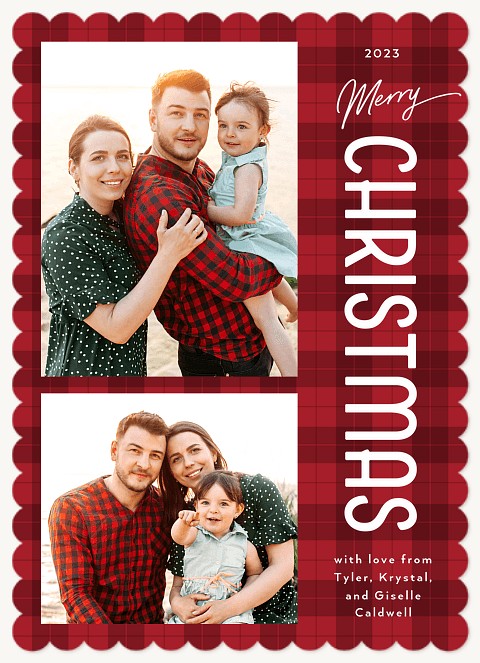 Traditional Plaid Personalized Holiday Cards