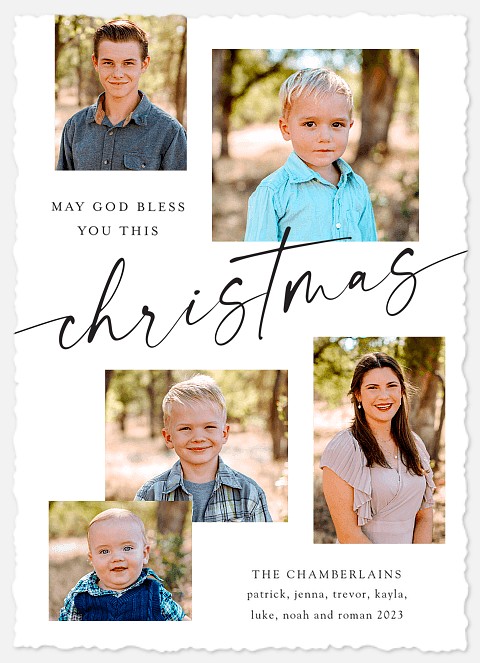 Modern 5  Holiday Photo Cards