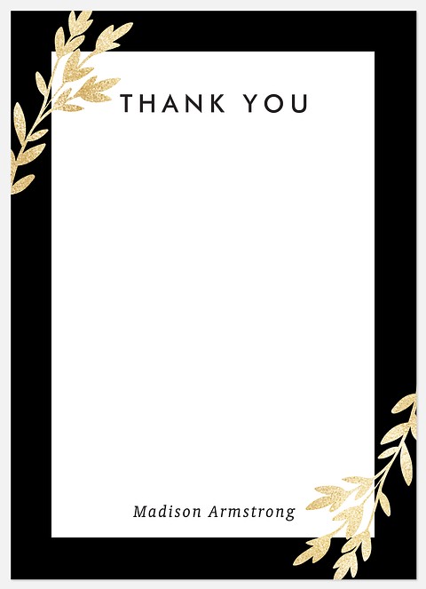 Glittered Laurel Thank You Cards 