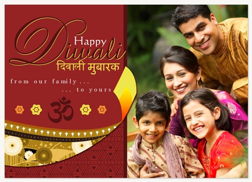 Diwali Family Diya Diwali Greeting Cards