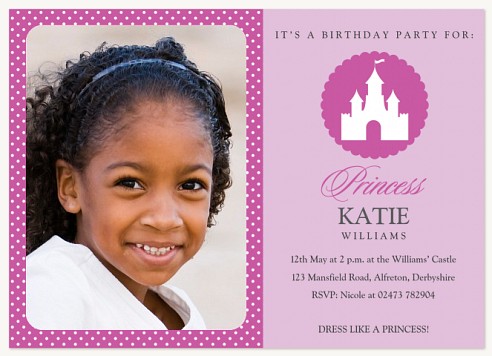 Princess Castle Kids Birthday Invitations