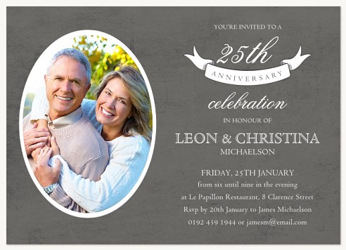 Banner Years Wedding Anniversary Invitations