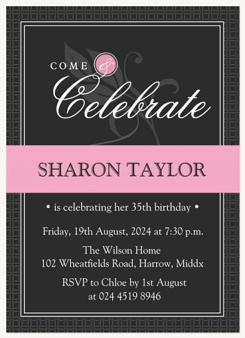 Singular Bloom Adult Birthday Party Invitations
