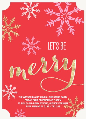 Gilded Merry Holiday Party Invitations