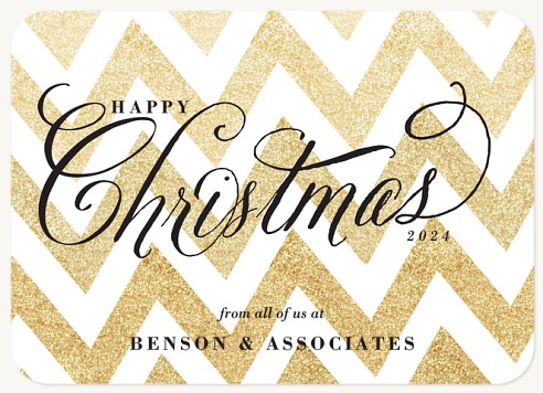 Gilded Chevron Christmas Cards for Business
