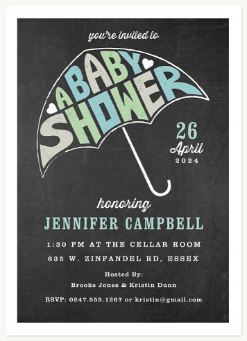 Umbrella Love Baby Shower Invites 