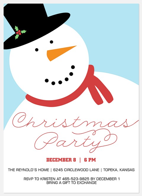Frosty Party  Holiday Party Invitations