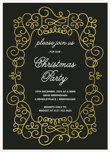 Ornate Flourish Holiday Party Invitations