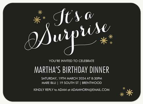 Sweet Surprise Adult Birthday Party Invitations