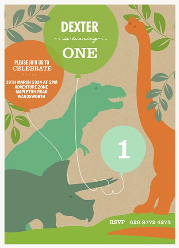 Dino Fun Kids Birthday Invitations