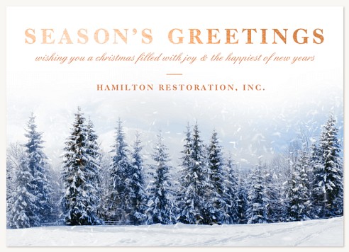 Snowy Evergreen Christmas Cards for Business